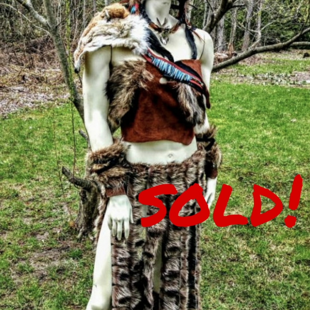 Barbarian leather fur warrior festival GOT set - Picture 1 of 5